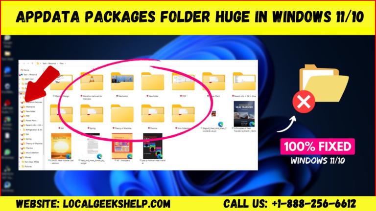 AppData Packages folder huge in Windows