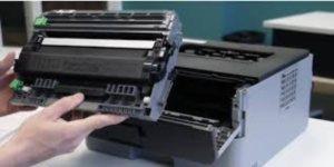replace the toner cartridge in the HP Taser printer