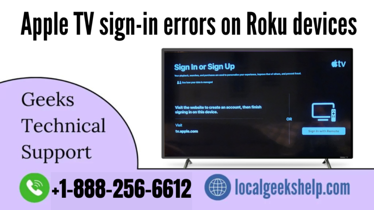 Apple TV sign-in errors on Roku devices