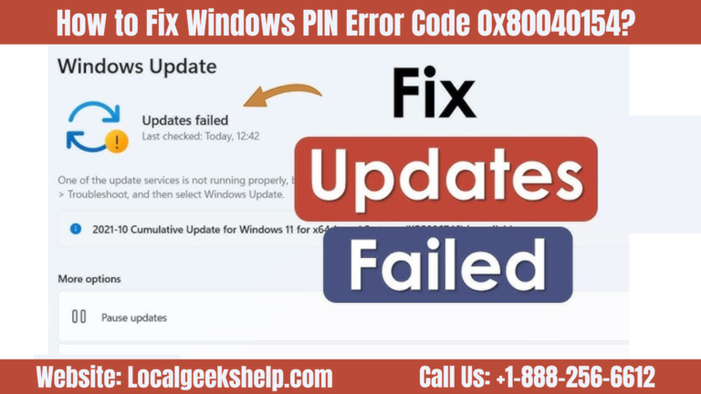 Windows PIN Error Code 0x80040154