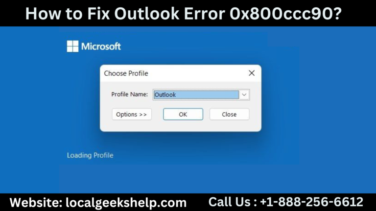 Outlook Error 0x800ccc90