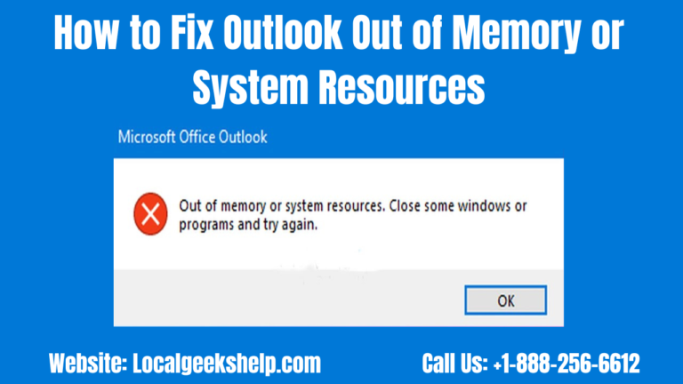 outlook out of memory or system resources