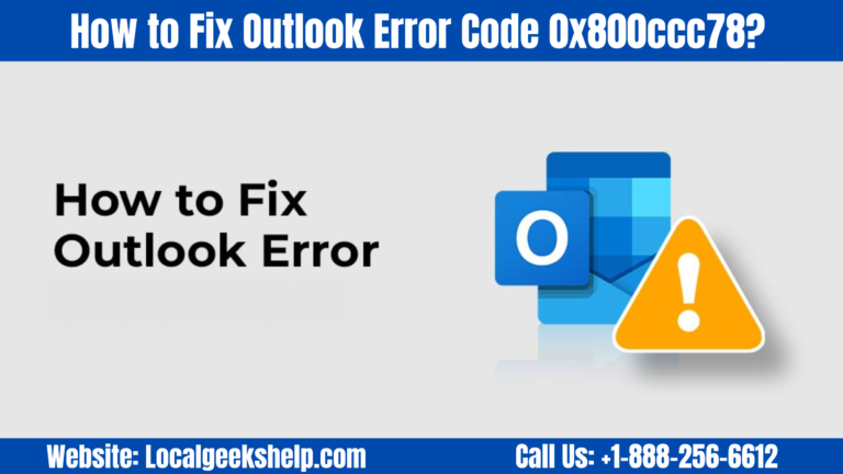 Outlook Error Code 0x800ccc78